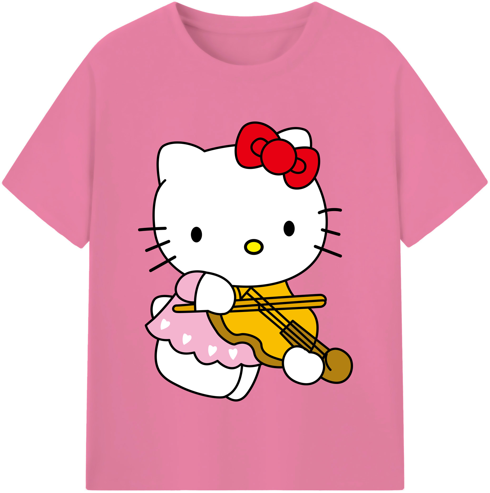 （画像用） Hello Kitty ハローキティ 綿100％半袖Tシャツ（フロントプリント）